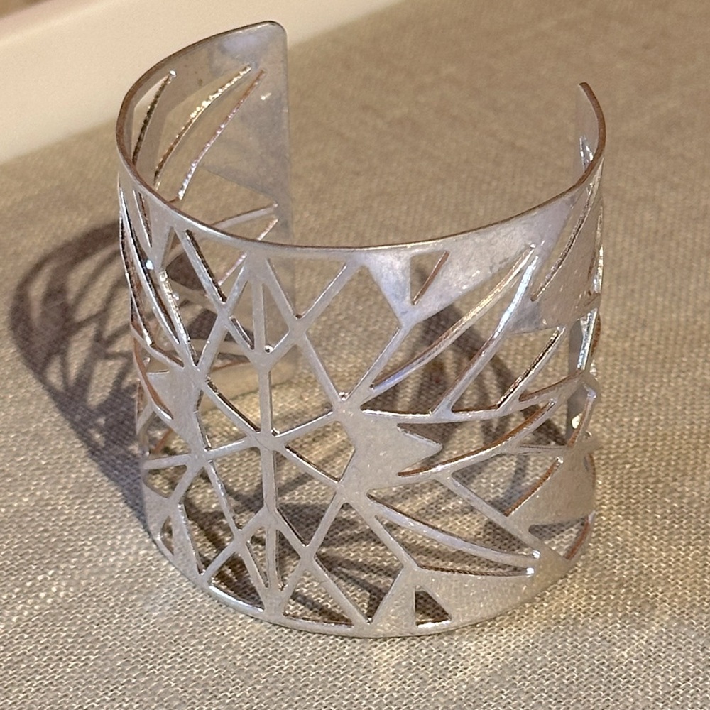Wide Matte Silver Adjustable Cuff Bracelet Galactic by Park Lane Jewelry
